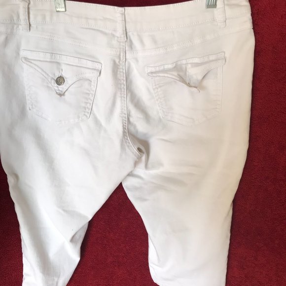 DJ WOMEN CAPRI JEANS WHITE SZ 12 STRETCH GUC - Picture 6 of 8